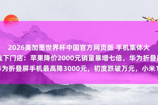 2026美加墨世界杯中国官方网页版 手机集体大降价！记者实探郑州线下门店：苹果降价2000元销量暴增七倍，华为折叠屏手机最高降3000元，初度跌破万元，小米15系列线下已无货