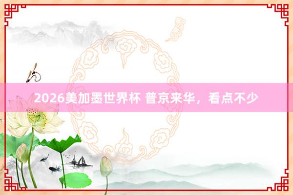 2026美加墨世界杯 普京来华，看点不少