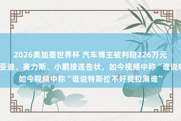 2026美加墨世界杯 汽车博主被判赔226万元并公开致歉，曾被比亚迪、赛力斯、小鹏接连告状，如今视频中称“谁说特斯拉不好我拉黑谁”