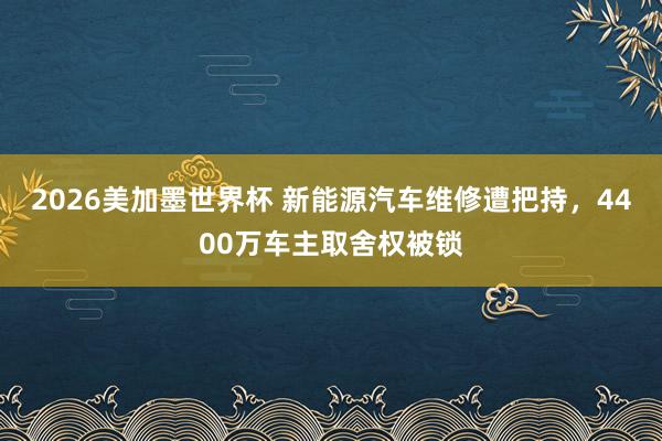 2026美加墨世界杯 新能源汽车维修遭把持，4400万车主取舍权被锁