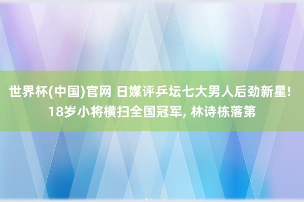 世界杯(中国)官网 日媒评乒坛七大男人后劲新星! 18岁小将横扫全国冠军， 林诗栋落第