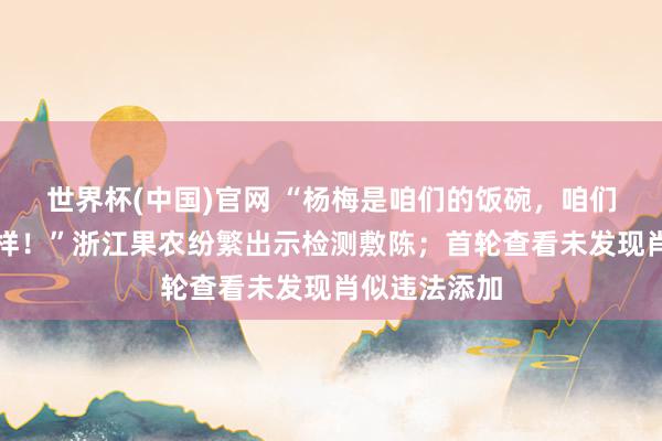 世界杯(中国)官网 “杨梅是咱们的饭碗，咱们比谁王人一样！”浙江果农纷繁出示检测敷陈；首轮查看未发现肖似违法添加