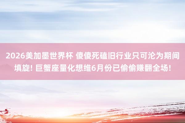 2026美加墨世界杯 傻傻死磕旧行业只可沦为期间填旋! 巨蟹座量化想维6月份已偷偷赚翻全场!