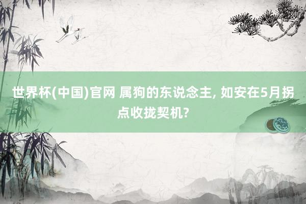 世界杯(中国)官网 属狗的东说念主， 如安在5月拐点收拢契机?