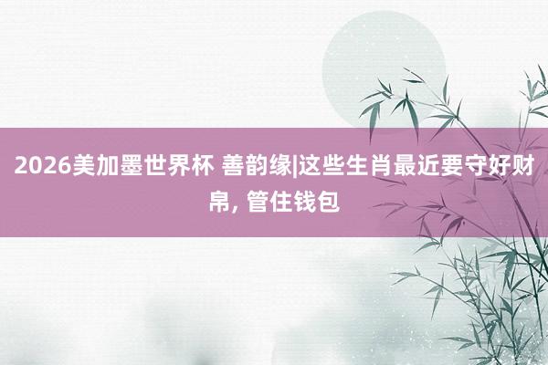 2026美加墨世界杯 善韵缘|这些生肖最近要守好财帛， 管住钱包