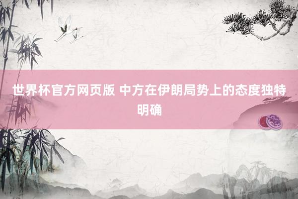 世界杯官方网页版 中方在伊朗局势上的态度独特明确