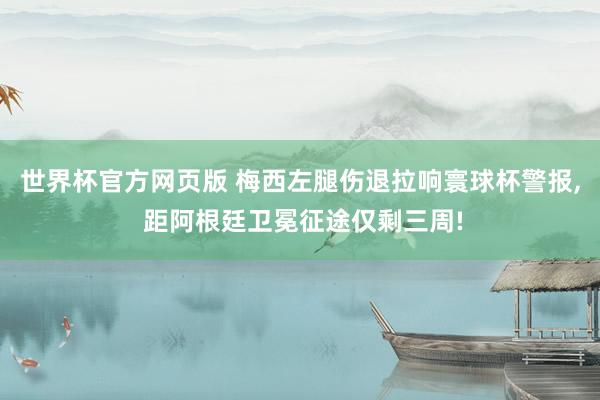 世界杯官方网页版 梅西左腿伤退拉响寰球杯警报， 距阿根廷卫冕征途仅剩三周!