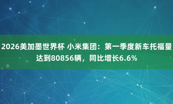 2026美加墨世界杯 小米集团：第一季度新车托福量达到80856辆，同比增长6.6%