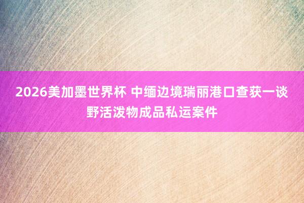 2026美加墨世界杯 中缅边境瑞丽港口查获一谈野活泼物成品私运案件