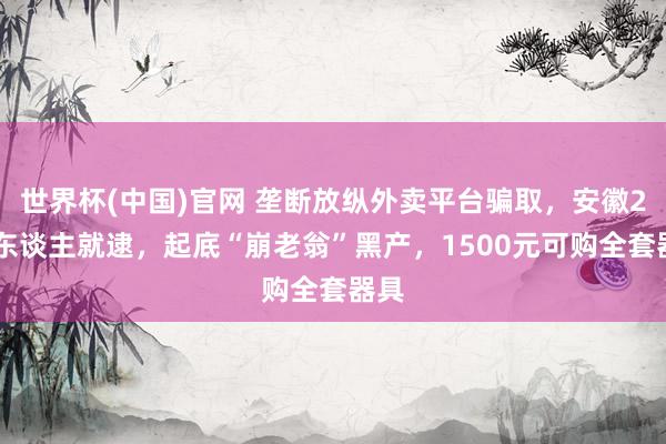 世界杯(中国)官网 垄断放纵外卖平台骗取，安徽266东谈主就逮，起底“崩老翁”黑产，1500元可购全套器