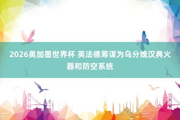 2026美加墨世界杯 英法德筹谋为乌分娩汉典火器和防空系统