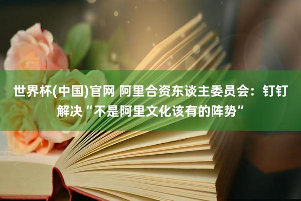 世界杯(中国)官网 阿里合资东谈主委员会:钉钉解决“不是阿里文化该有的阵势”