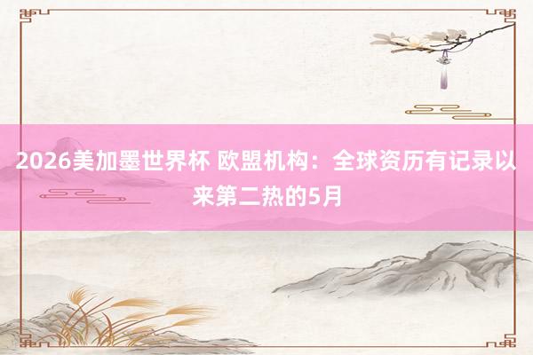 2026美加墨世界杯 欧盟机构：全球资历有记录以来第二热的5月