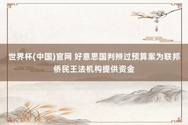 世界杯(中国)官网 好意思国判辨过预算案为联邦侨民王法机构提供资金