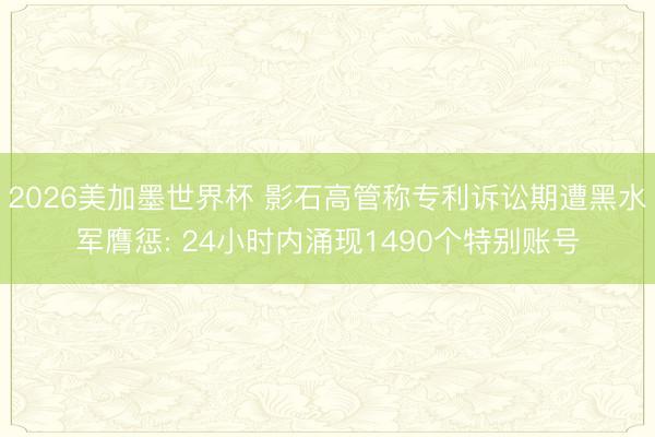 2026美加墨世界杯 影石高管称专利诉讼期遭黑水军膺惩: 24小时内涌现1490个特别账号